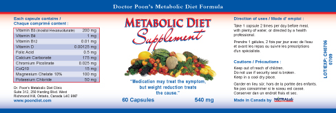 Dr. Poon's Metabolic Diet Formual